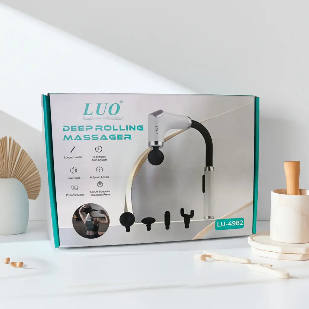 Pistola de Masaje Luo LU-4982 con Mango Largo | Ideal para Automasaje de Espalda y Hombros Boss IN