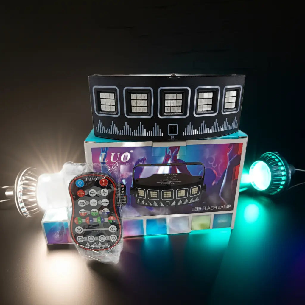 Luz de Fiesta - Discoteca LED Luo LU-2118 con Control Remoto y USB Boss IN