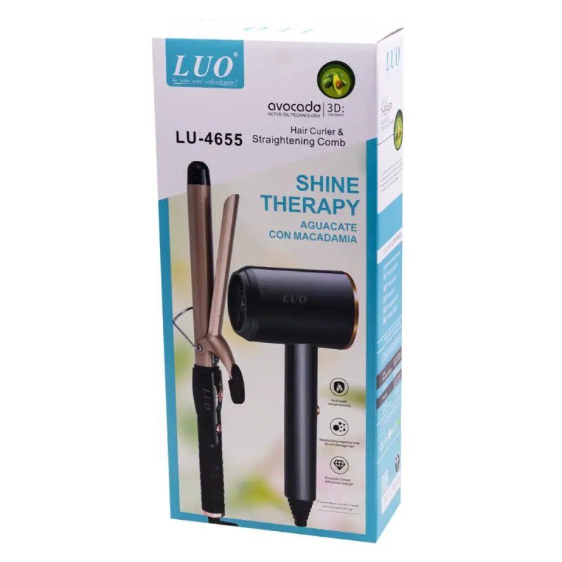 Kit de Pelo 2 en 1: Ondulador y Planchita Luo Lu - 4655 Profesional. - Boss IN