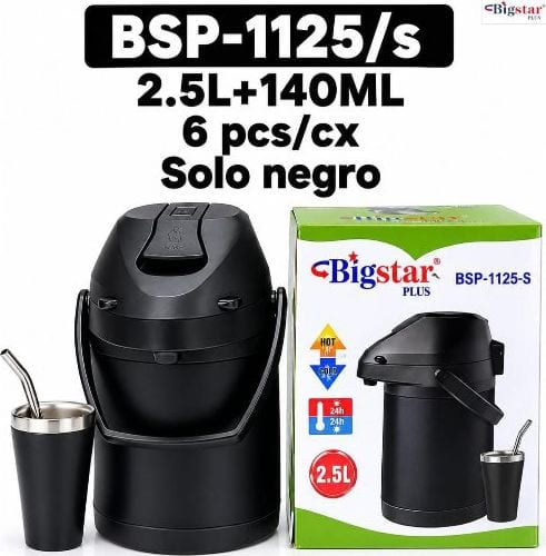 Termo Airpot 2.5L + Matero 140ML Solo Negro (Bigstar)