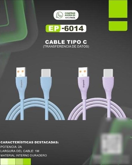 Cable Ecopower Tipo C (Transferencia de Datos)