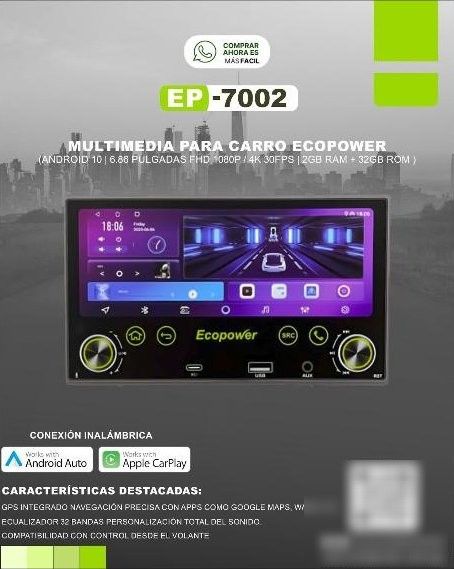 Auto Radio Ecopower Pantalla 10 Pulgadas