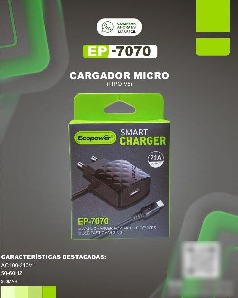 Cargador Micro Ecopower (Tipo V8)