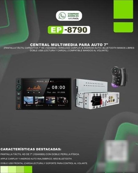 Auto Radio Ecopower EP-8790 Pantalla 7 Pulgadas
