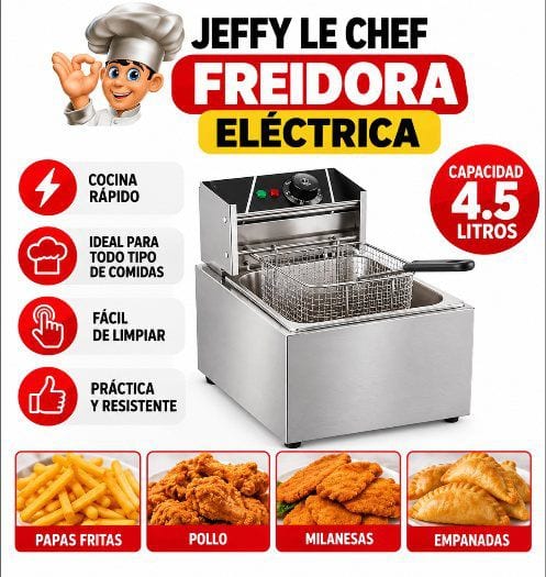 Freidora Eléctrica 4.5L (Jeffy Le Chef)
