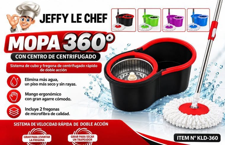 Mopa 360° con Centrifugado (Jeffy Le Chef)