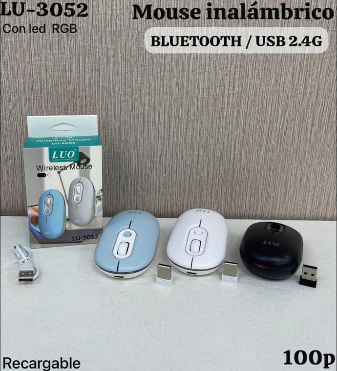 Mouse Inalámbrico con Luz LED RGB