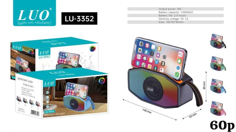 Parlante Bluetooth Portátil con Soporte para Celular