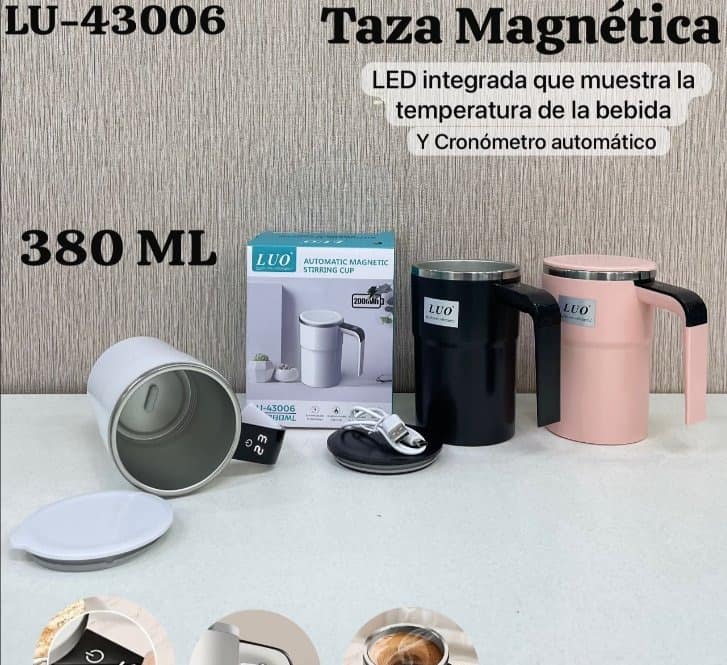 Taza Magnética con LED y Cronómetro 380ML