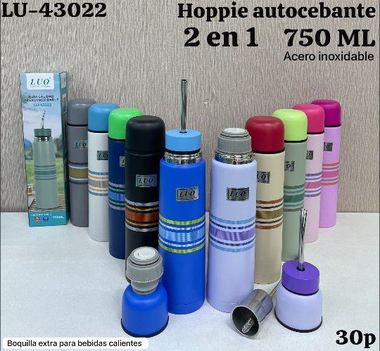 Hoppie Autocebante 2 en 1 750ML Acero Inoxidable