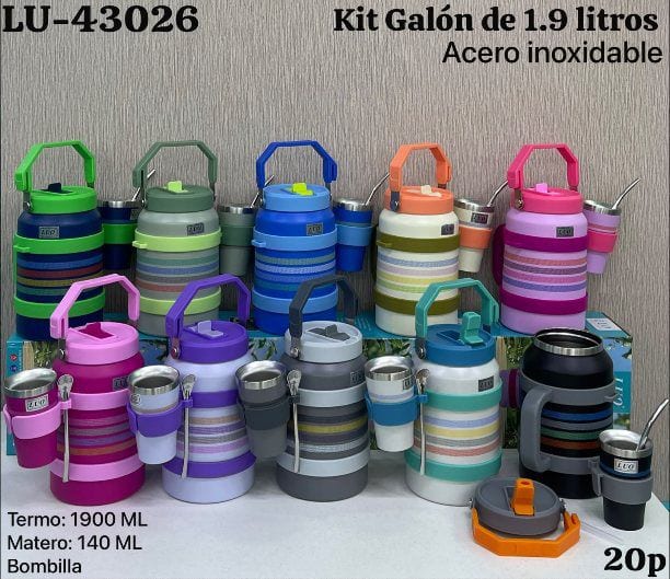 Kit Galón Térmico 1.9L con Matero y Bombilla