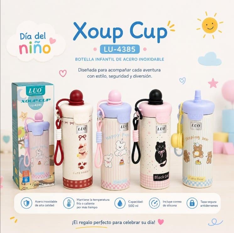 Xoup Cup Botella Infantil Acero Inoxidable 500ML