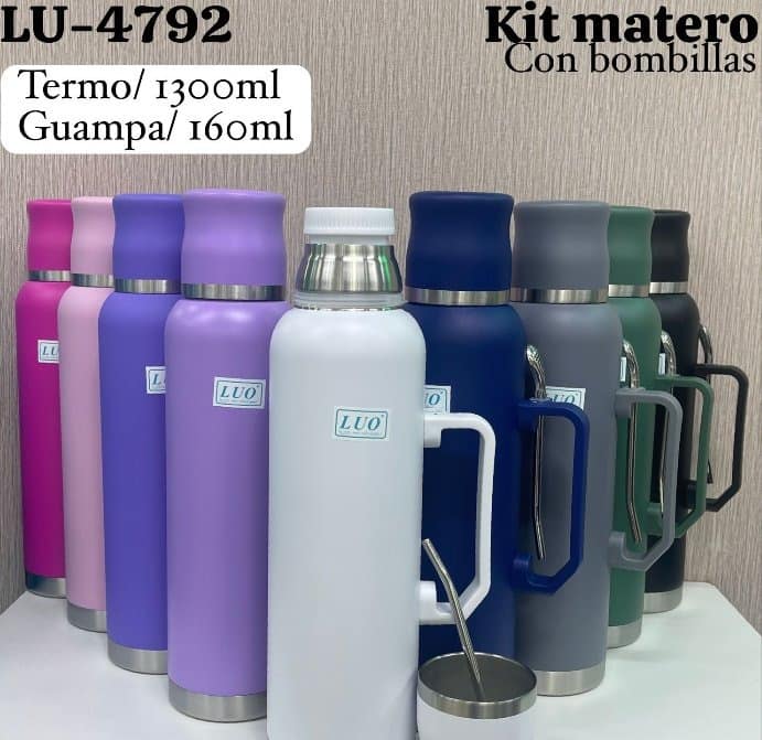 Kit Matero Termo 1.3L + Guampa con Bombilla