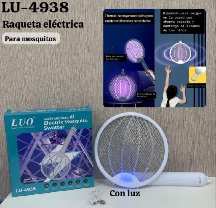 Raqueta Eléctrica para Mosquitos con luz