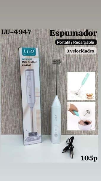 Espumador de Leche Portátil Recargable 3 Velocidades