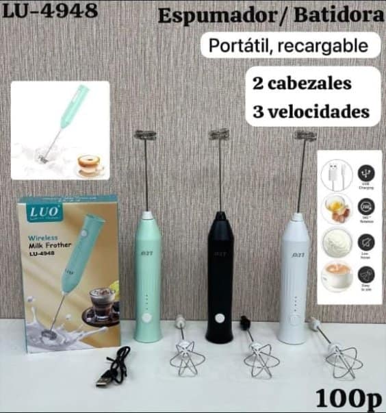 Espumador/Batidora Portátil 2 Cabezales 3 Velocidades