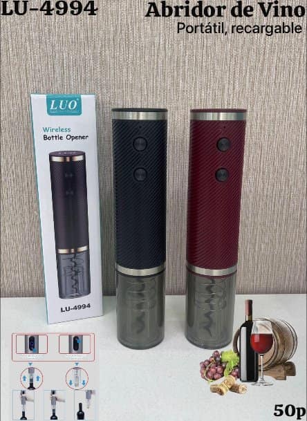 Abridor de Vino Eléctrico Recargable