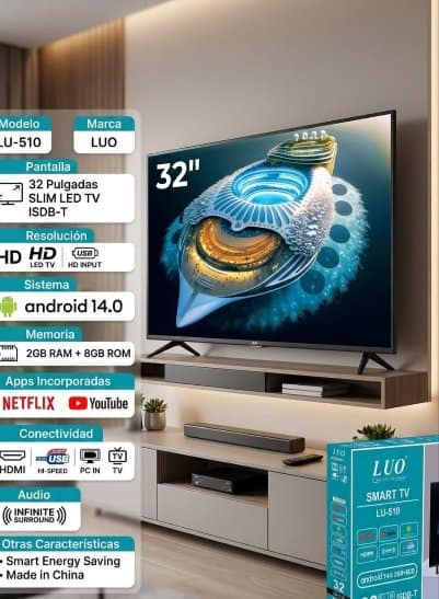 Smart TV LUO 32'' Android 14.0