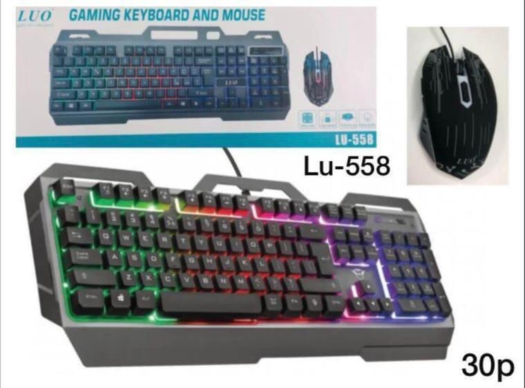 Teclado y Mouse Gaming con led