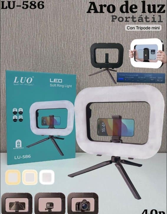 Aro de Luz Portátil con Trípode mini