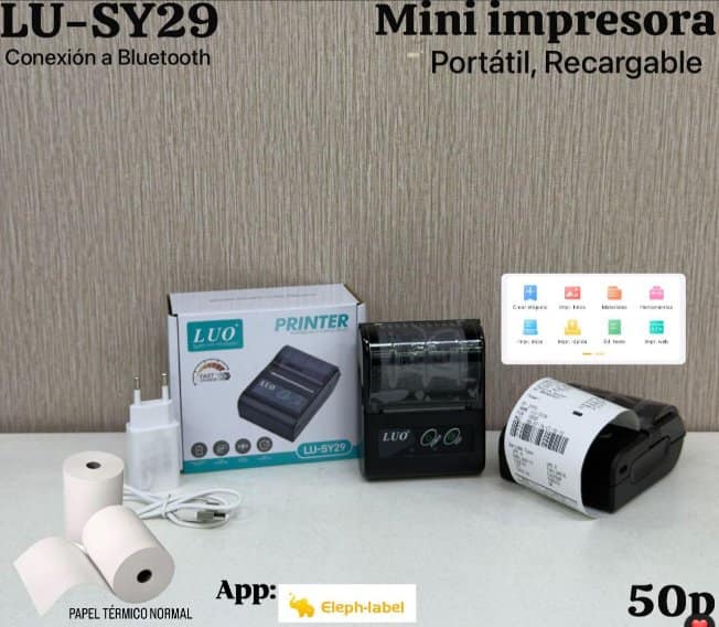 Mini Impresora Portátil Bluetooth Recargable