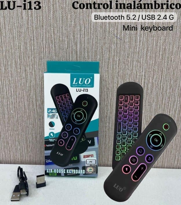 Control Inalámbrico Air Mouse Keyboard BT 5.2 Recargable