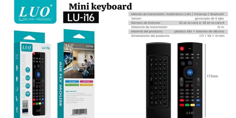 Control Remoto Air Fly Mouse con Teclado