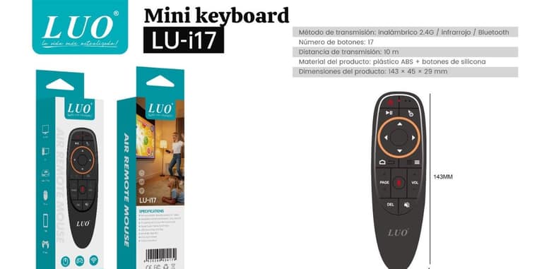 Control Remoto Air Mouse Mini Keyboard