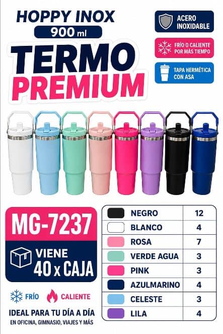 Hoppy Inox Termo Premium 900ML 1 Pico (40pcs)