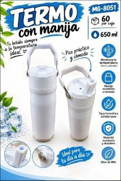 Hoppy Termo con Manija 650ML Solo Blanco