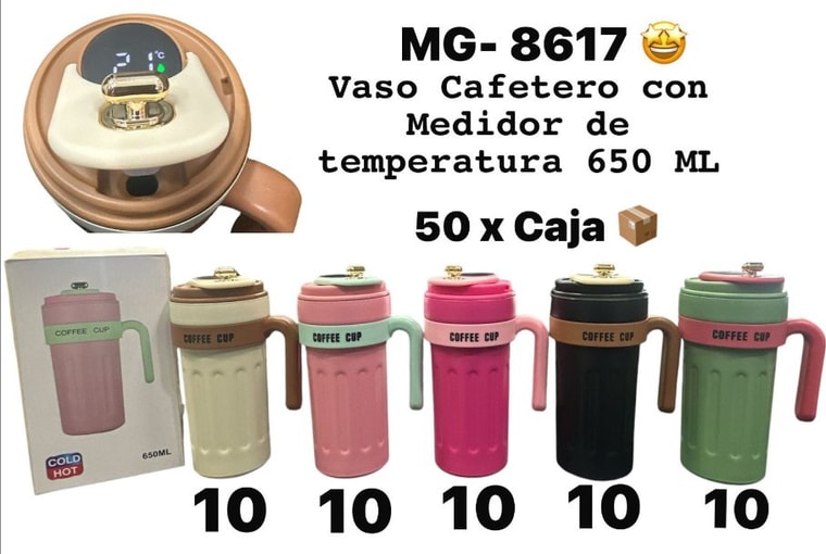 Vaso Cafetero con Medidor de Temperatura 650ML