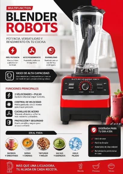 Licuadora Blender Multifunción 15 Velocidades