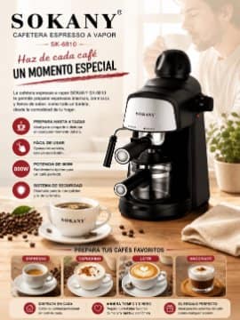 Cafetera Expresso a Vapor Sokany