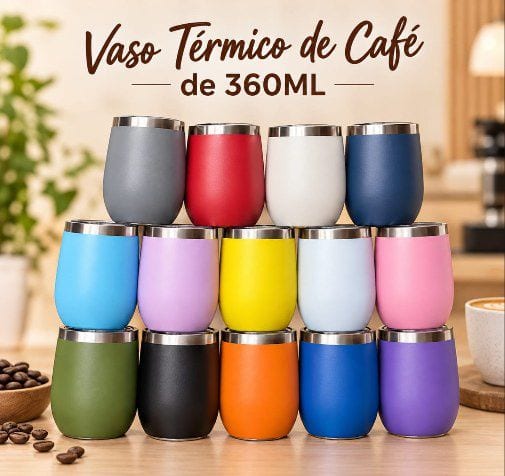 Vaso Térmico de Café 360ML Colores Surtidos