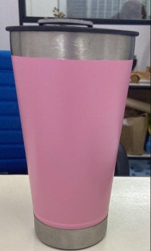 Vaso Térmico Color Rosa con Tapa