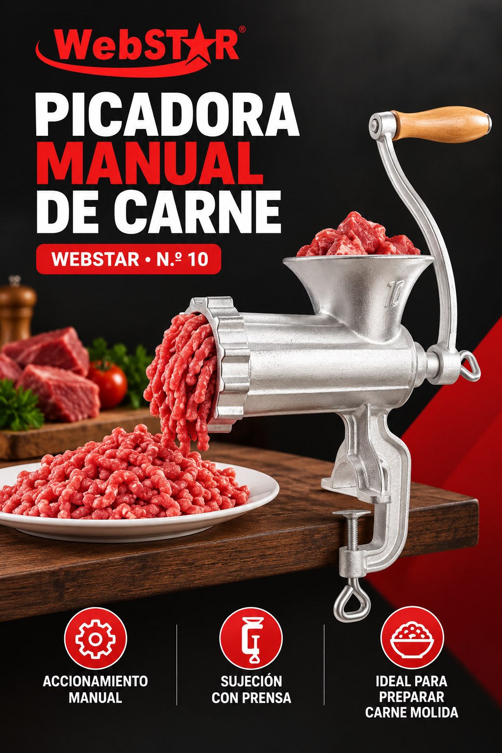Picadora Manual de Carne