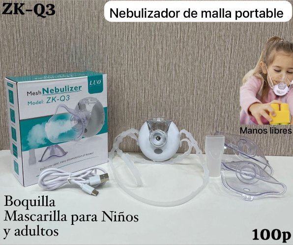 Nebulizador Recargable con Mascarilla (Manos Libres)