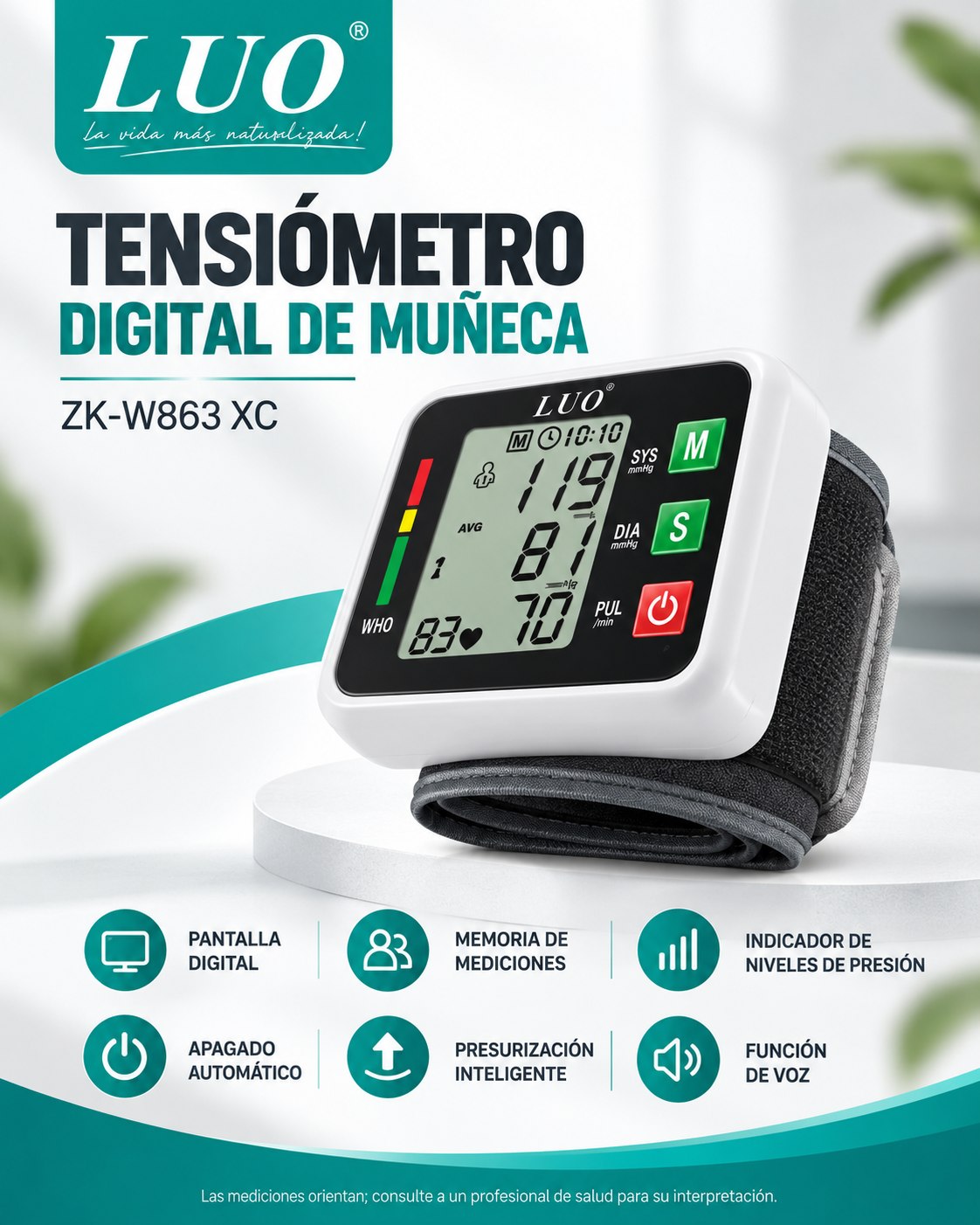 Tensiómetro Digital de Muñeca LUO